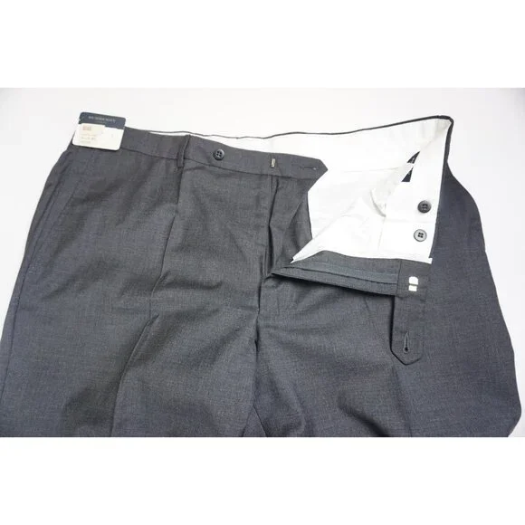 Burberry London Solid Gray S100s Wool Dress Pants Sz 58 NEW
